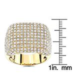 14K Yellow Gold Designer Mens Ring Diamond Band by