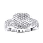 Ladies Pave Diamond Ring 14K by LUXURMAN (0.6 Ctw,
