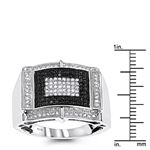 Mens White Black Diamond Ring 10K Gold by LUXURMAN