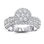 Luxurman Ladies Diamond Rings 14K Gold Cluster Dia