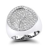 14K White Gold Diamond Circle Ring by LUXURMAN (1.