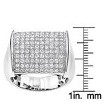 14K white Gold Mens Designer Diamond Ring 2 Carats