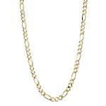 10k Yellow Solid Gold 9.5mm Wide Figaro Chain Neck