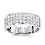 Elegant Diamond Wedding Bands 14K White Gold by LU