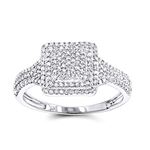 Ladies Pave Diamond Ring 14K White Gold by LUXURMA