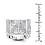 Mens Pave Diamond Ring 14K White Gold 1.52ct by LU