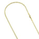 10K Yellow Gold Solid Flat Mariner Chain 2.5mm Wid