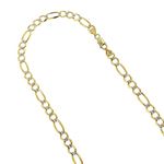 10k Yellow Solid Gold 10mm Wide Figaro White Diamo