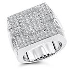 14K Gold Mens Pave Diamond Ring 3.5 Carats of Diam