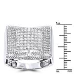 14K White Gold Iced Out Mens Diamond Ring by LUXUR