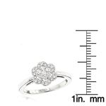 Flower Diamond Rings: 14K White Gold Ladies Diamon