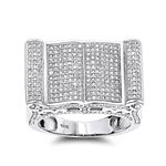 Mens Pave Diamond Ring 14K White Gold 1.52ct by LU