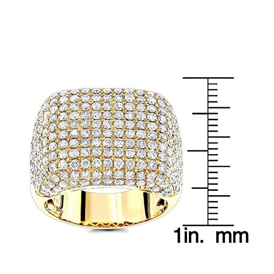 14K Yellow Gold Designer Mens Ring Diamond Band by