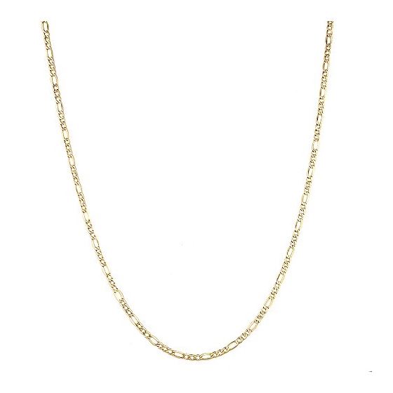 10k Yellow Gold 3.5mm Wide Figaro Chain Hollow Nec