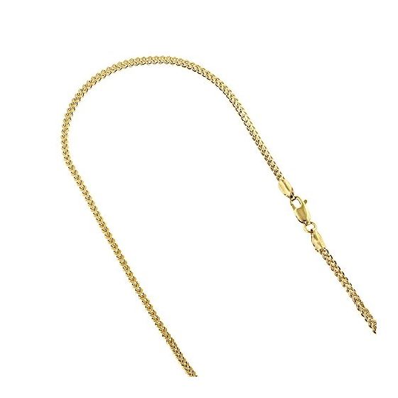 14k Yellow Gold Hollow Franco Chain 1.8mm Wide Nec