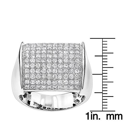 14K white Gold Mens Designer Diamond Ring 2 Carats