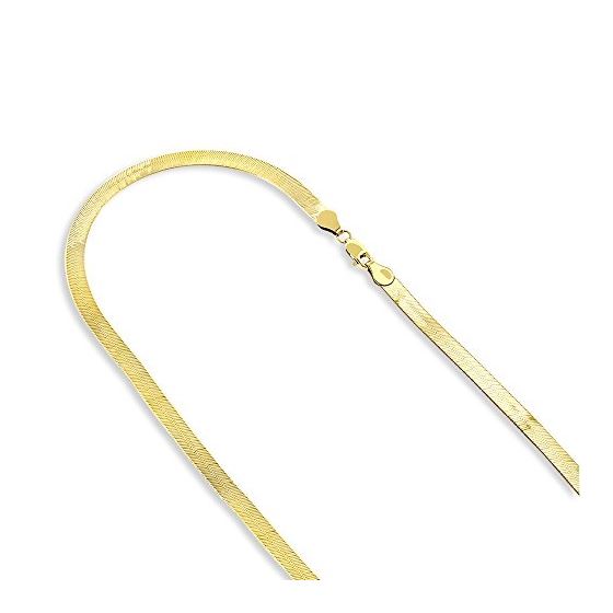 Solid 10K Yellow Gold Herringbone Chain 4.5mm Wide