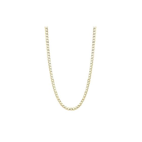 Hollow 10k Gold Curb Chain For Men 6mm Necklace