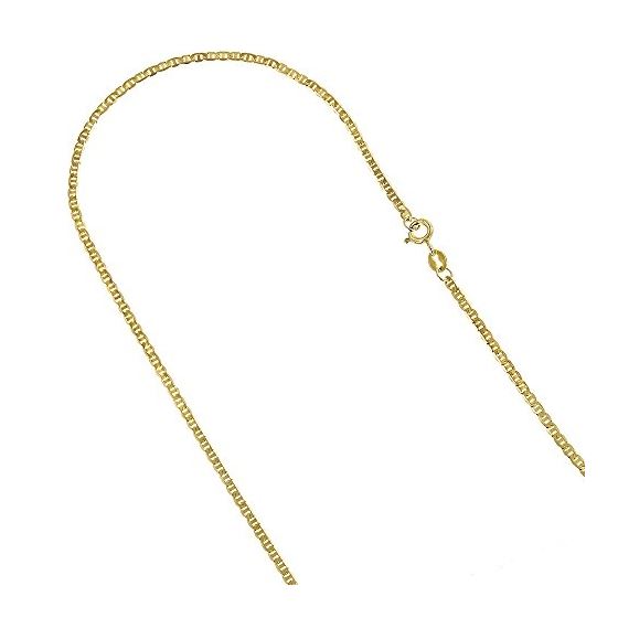 10K Yellow Gold Solid Flat Mariner Chain 2mm Wide 