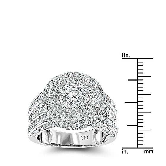 Vintage Round Diamond Engagement Ring 14K White Go