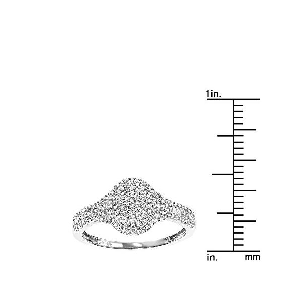 Diamond Oval Shaped Ring 14K White Gold (0.3 Ctw, 