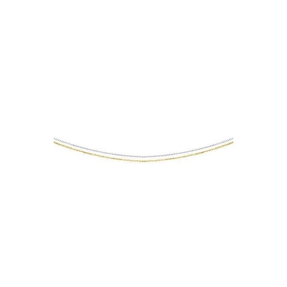 Solid 14k Gold Cable 2 Strand Chain For Women LUXU