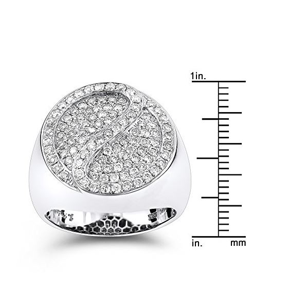 14K White Gold Diamond Circle Ring by LUXURMAN (1.