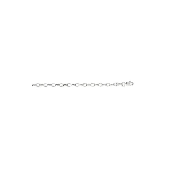 Hollow 14k Gold Rolo Oval Chain For Women 3mm Neck