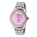 Ladies Real Diamond Watch: Centorum Falcon 0.50ct Pink Dial Leather Bands 1