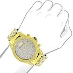 Mens Yellow Gold Tone Watch With Diamonds 0.50Ct-3