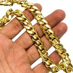 "14K YELLOW Gold MIAMI CUBAN SOLID CHAIN - 30"" Long 12X5MM Wide 3"