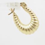 10k Yellow Gold earrings Fancy puff bamboo gold earrings AGBE79 3