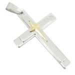 Polished Silver Stainless Steel Necklace Cross Unisex Mens Womens Pendant 1