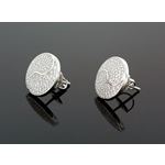 Sterling Silver Unisex Fashion Round Hand Set Stud Earrings ME0219d 1