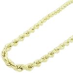"Mens 10k Yellow Gold rope chain ELNC11 22"" long and 3mm wide 1"