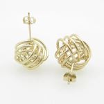 Ladies 10K Solid Yellow Gold love knot earrings 2 12mm 3