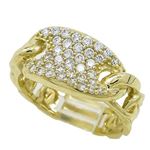 10K Yellow Gold womens designer mesh ring ASVJ25 1