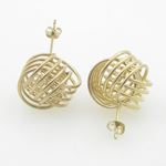 Ladies 10K Solid Yellow Gold love knot earrings 17mm 3