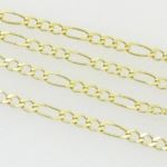 10K Yellow Gold figaro open link chain GC85 3