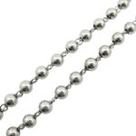 Mens Stainless Steel Silver Tone Rosary Chain Necklace with Cross 8MM 3