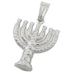 Candle menorah silver pendant SB58 29mm tall and 13mm wide 1