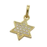 Womens Yellow star of david cz pendant Silver30 1