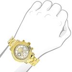 Ladies Luxurman Diamond Watch 0.30 ct Yellow Gold Plated Stainless Steel Band 3