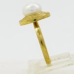 10K Yellow Gold womens synthetic pear ring ASVJ41 3