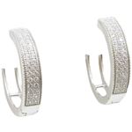 Womens .925 sterling silver White hoop earring 2mm thick and 4mm wide 1