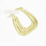 Womens 10k Yellow gold White cz hoop earring ELMI17 3