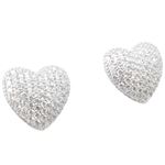 Womens .925 sterling silver White heart earring 5mm thick and 11mm wide 1