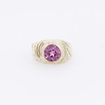 10k Yellow Gold Syntetic red gemstone ring ajjr83 Size: 2 3