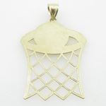 Mens 10K Solid Yellow Gold basketball hoop pendant Length - 2.40 inches Width - 1.52 inches 3