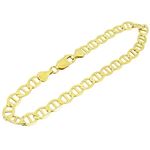 Mens 10k Yellow Gold figaro cuban mariner link bracelet AGMBRP37 8.5 inches long and 7mm wide 1